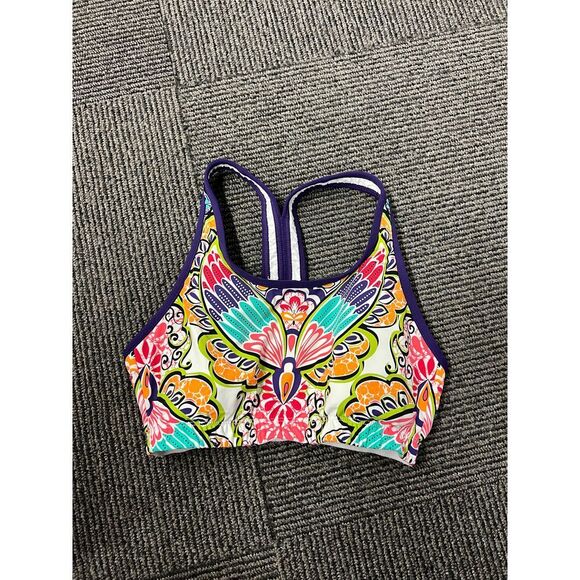 Athleta Colorful Floral Print Sports Bra with Double Straps Size S - Picture 1 of 3